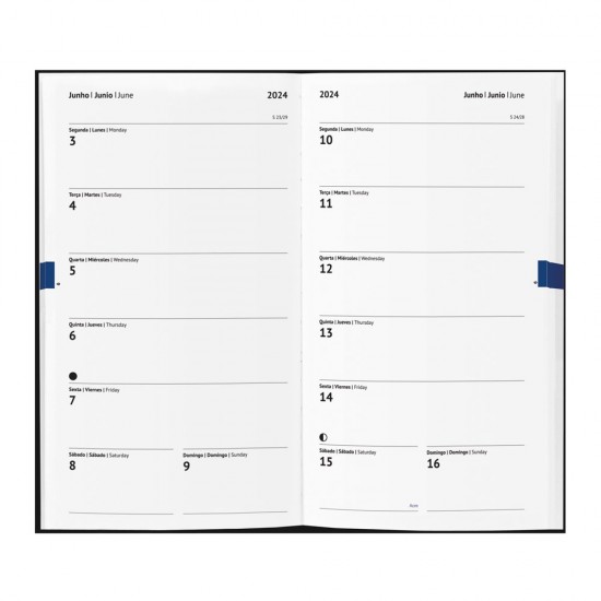 Agenda pocket em tecido poliéster 2024 Personalizada Agenda pocket em tecido poliéster 2024 Personalizada
