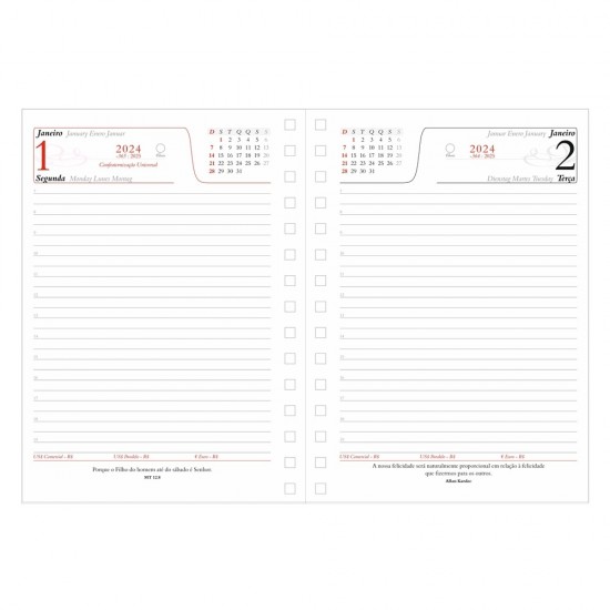 Agenda diária 2024 Wire-o Personalizada Agenda diária 2024 Wire-o Personalizada