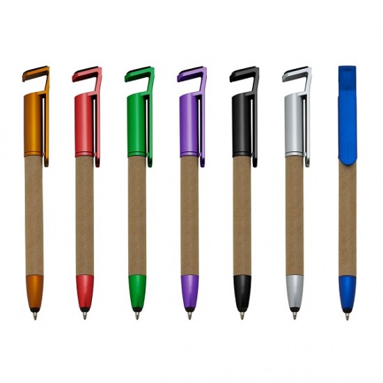 Caneta Plástica ecológica touch com suporte para celular Caneta Plástica ecológica touch com suporte para celular