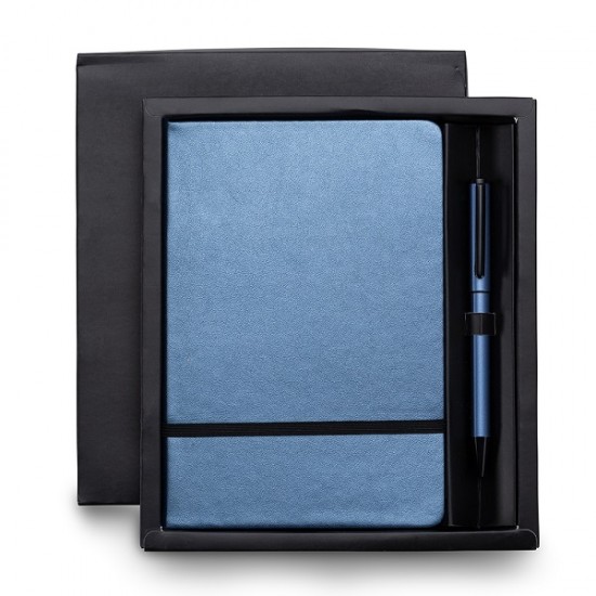Conjunto executivo com caderno e caneta em estojo de papelão Conjunto executivo com caderno e caneta em estojo de papelão