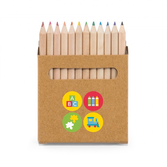 Caixa com 12 Mini Lápis de Cor Personalizado Caixa com 12 Mini Lápis de Cor Personalizado