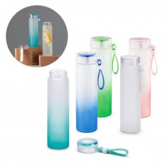 Squeeze em vidro borossilicato e tampa em AS com alça 470mL Personalizado