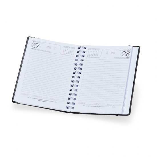 Agenda Diária Wire-o 2024 em Couro Sintético Personalizada Agenda Diária Wire-o 2024 em Couro Sintético Personalizada