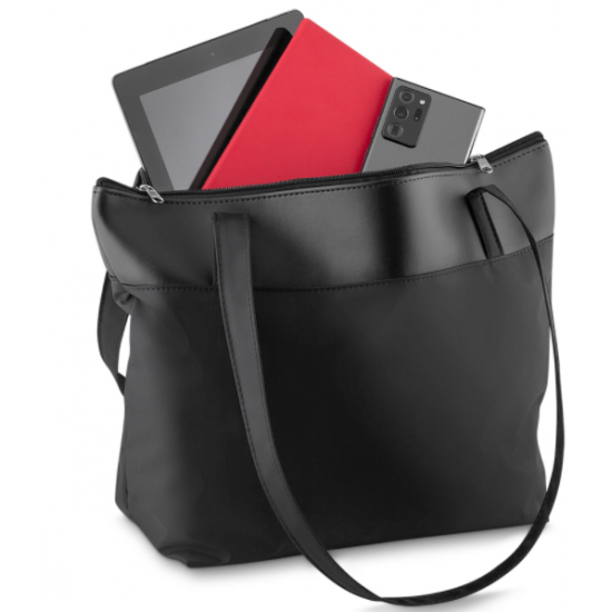 Bolsa em nylon e couro Bolsa em nylon e couro