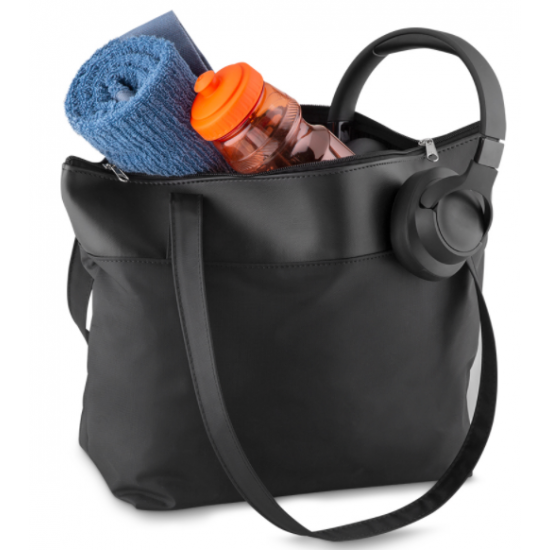 Bolsa em nylon e couro Bolsa em nylon e couro