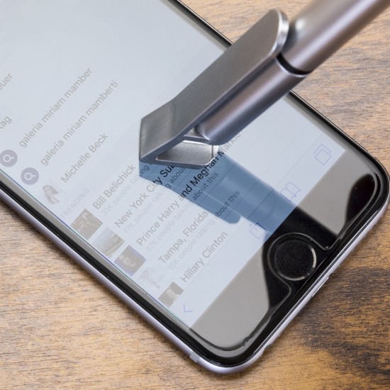 Caneta plástica touch com suporte para celular Caneta plástica touch com suporte para celular