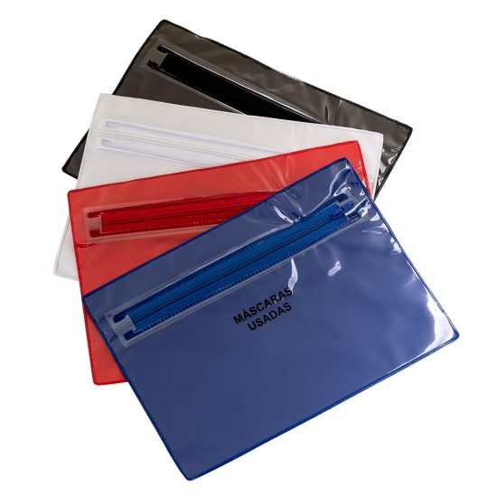 Envelope Plástico Duplo para Máscaras Promocional Envelope Plástico Duplo para Máscaras Promocional
