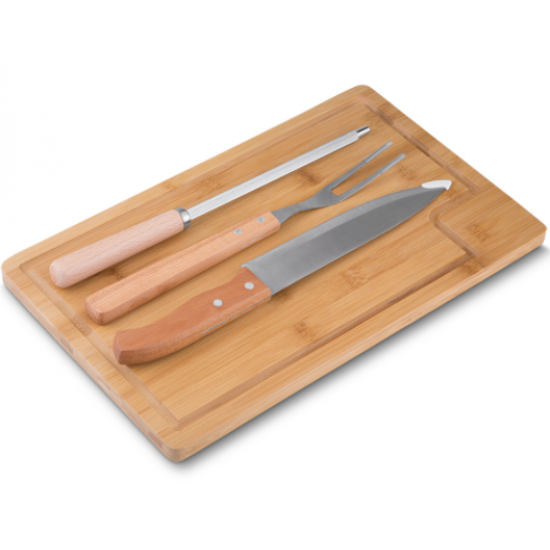 Kit Churrasco com 4 peças e Afiador de facas Kit Churrasco com 4 peças e Afiador de facas