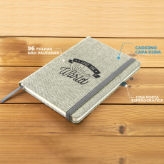 Caderno A5 em canvas (poliéster) com páginas lisas Personalizado