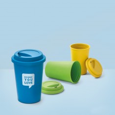 Copo para viagem em fibra de bambu (60%) e PP (40%) 450 mL Personalizado