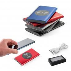 Bateria portátil com carregador wireless em alumínio 100% reciclado e capacidade de 4'000 mAh Personalizada