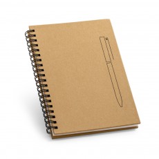 Caderno B6 de capa dura em papel kraft com 140 páginas lisas em papel pedra (120 g/m²) Personalizado