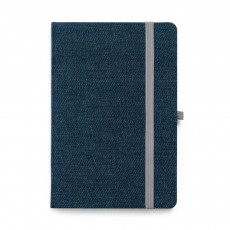 Caderno A5 de capa dura em tecido tipo jeans com 160 páginas pautadas Personalizado