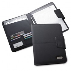 Pasta A4 em c. sintético e 1680D com bloco de 40 páginas pautadas Personalizada