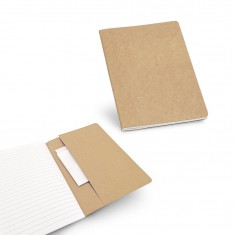 Caderno A5 de capa flexível de cartão kraft reciclado com 80 páginas pautadas recicladas Personalizado