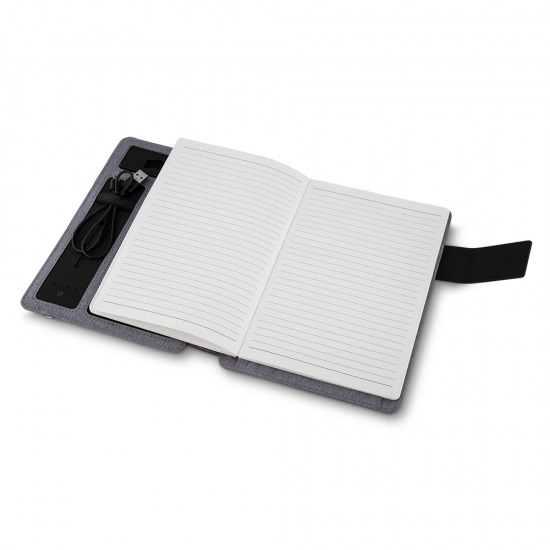 Caderno de Anotações com powerbank 4.000 mAh Personalizado Caderno de Anotações com powerbank 4.000 mAh Personalizado