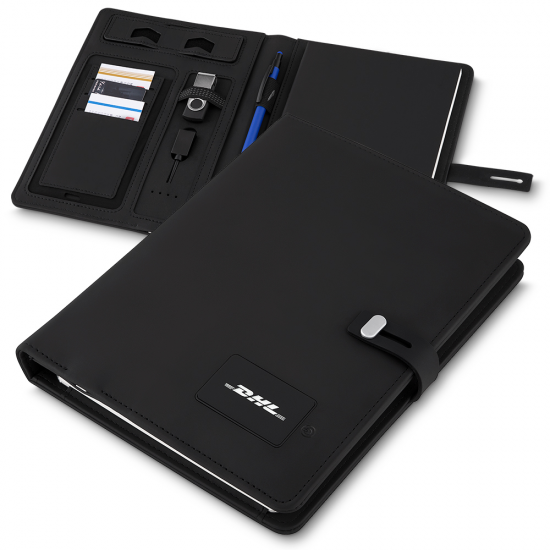 Caderno de Anotações com powerbank 4.000 mAh Personalizado Caderno de Anotações com powerbank 4.000 mAh Personalizado