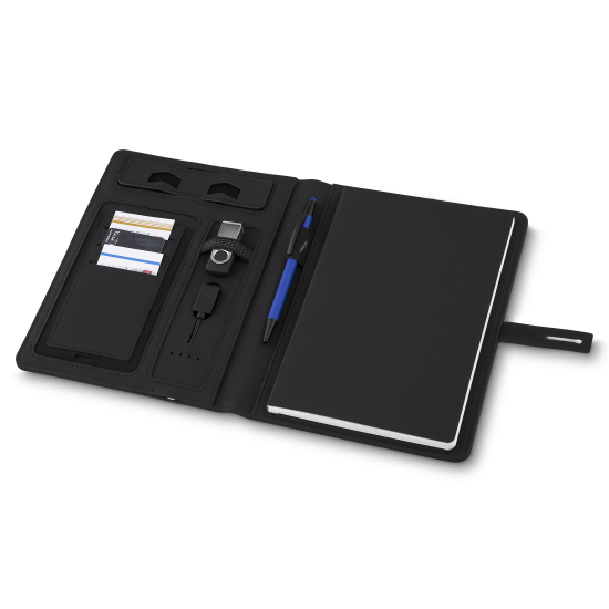 Caderno de Anotações com powerbank 4.000 mAh Personalizado Caderno de Anotações com powerbank 4.000 mAh Personalizado