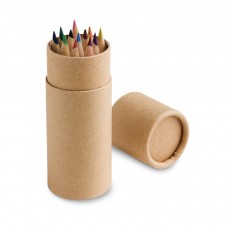 Caixa cilíndrica em cartão com 12 lápis de cor Personalizada