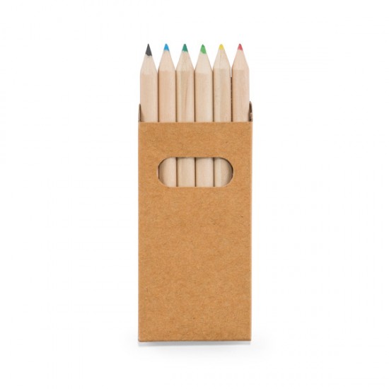 Caixa com 6 Mini Lápis de Cor Personalizado Caixa com 6 Mini Lápis de Cor Personalizado