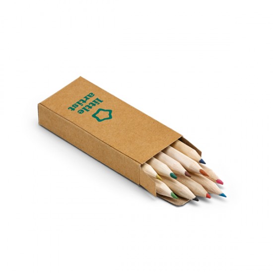 Caixa de Cartão com 10 Mini Lápis de Cor Personalizado Caixa de Cartão com 10 Mini Lápis de Cor Personalizado