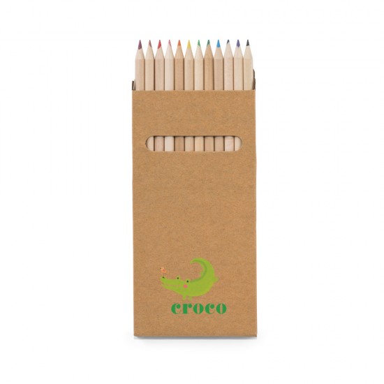 Caixa de Cartão com 12 Lápis de Cor Personalizado Caixa de Cartão com 12 Lápis de Cor Personalizado