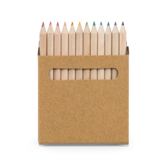 Caixa de Cartão com 12 Mini Lápis de Cor Personalizado Caixa de Cartão com 12 Mini Lápis de Cor Personalizado