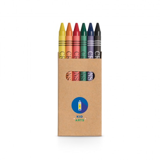 Caixa de Cartão com 6 Gizes de Cera Personalizado Caixa de Cartão com 6 Gizes de Cera Personalizado