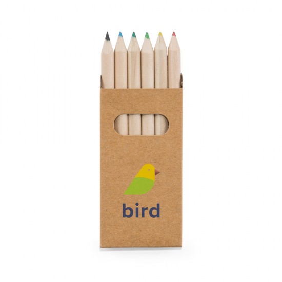 Caixa de cartão com 6 Mini Lápis de Cor Personalizado Caixa de cartão com 6 Mini Lápis de Cor Personalizado
