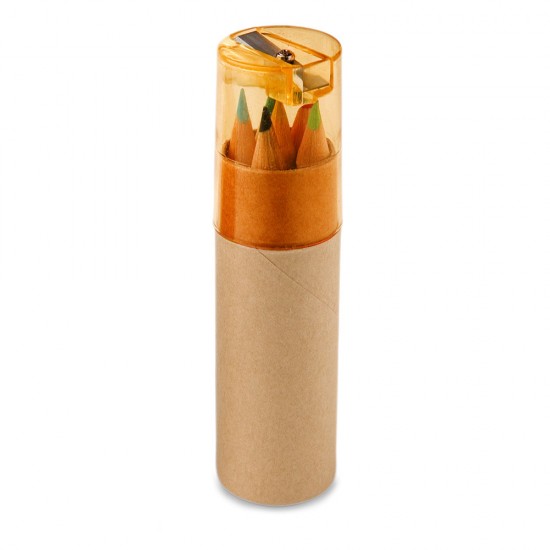 Caixa de cartão com 6 Mini Lápis de Cor Personalizado Caixa de cartão com 6 Mini Lápis de Cor Personalizado