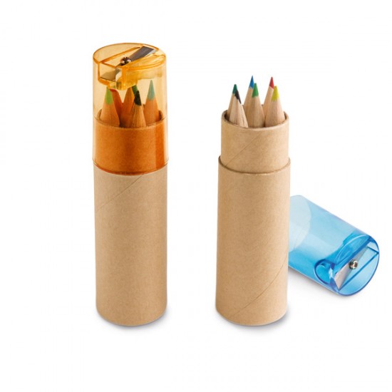 Caixa de Cartão com 6 mini lápis de Cor Personalizado Caixa de Cartão com 6 mini lápis de Cor Personalizado