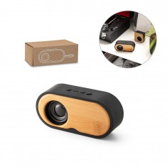 Caixa de som portátil em bambu e ABS 100% reciclado com autonomia de 5h Personalizada