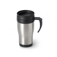 Caneca de viagem térmica de aço inox e PP, de parede dupla isolada a ar 420 mL Personalizada