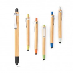 Esferográfica em bambu com ponteira touch Personalizada
