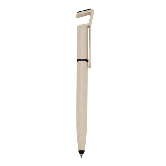 Caneta Fibra de Bambu Touch com Suporte Personalizada Caneta Fibra de Bambu Touch com Suporte Personalizada