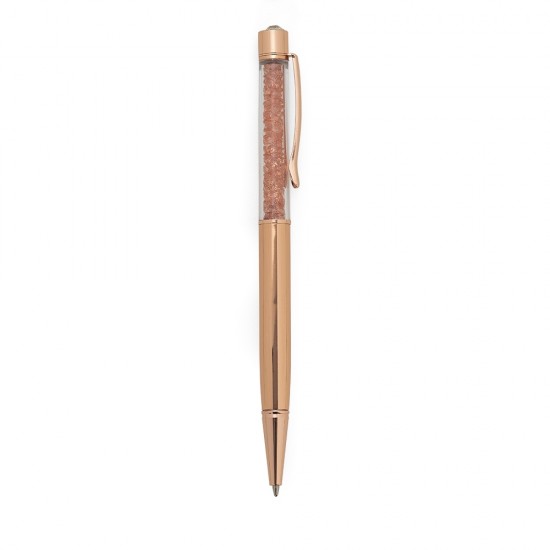 Caneta metálica com cristais e detalhe superior similar a um diamante Personalizada Caneta metálica com cristais e detalhe superior similar a um diamante Personalizada