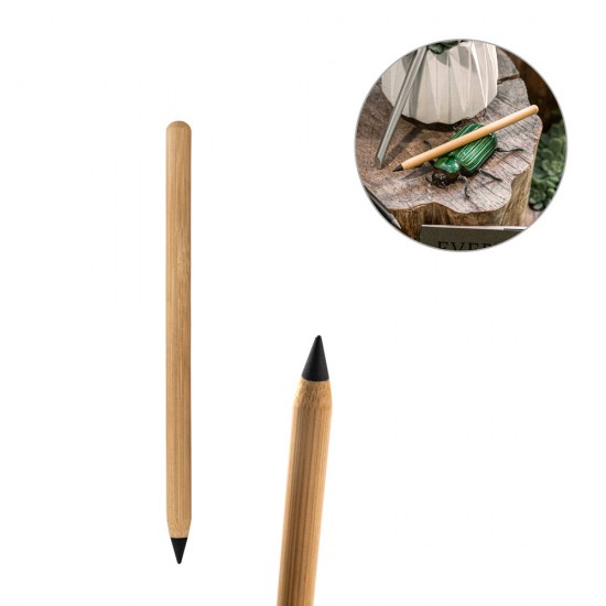Caneta sem Tinta de Bambu com Logo Caneta sem Tinta de Bambu com Logo