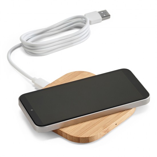 Carregador Indução Wireless de Bambu Personalizado Carregador Indução Wireless de Bambu Personalizado