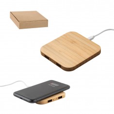 Carregador wireless super-rápido em bambu 15 W Personalizado