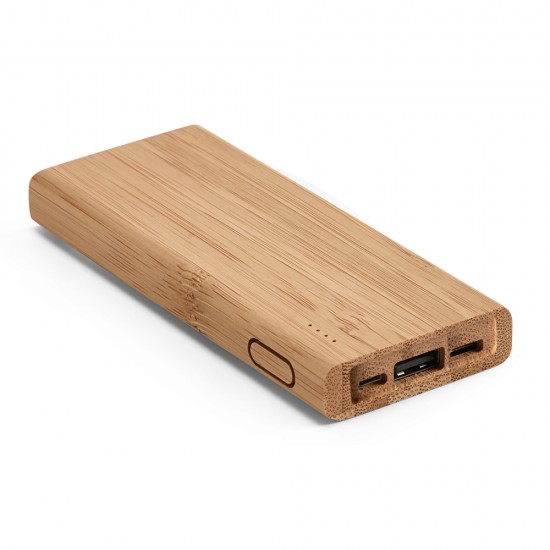 Carregador Portátil Power Bank 5.000mAh de Bambu Personalizado Carregador Portátil Power Bank 5.000mAh de Bambu Personalizado