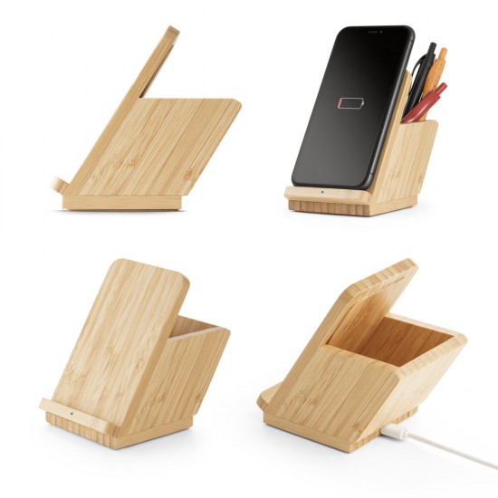 Carregador Wireless em Bambu Personalizado Carregador Wireless em Bambu Personalizado