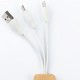 Chaveiro de capa de bambu com cabo para carregamento USB Personalizado Chaveiro de capa de bambu com cabo para carregamento USB Personalizado