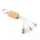 Chaveiro de capa de bambu com cabo para carregamento USB Personalizado Chaveiro de capa de bambu com cabo para carregamento USB Personalizado