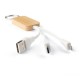 Chaveiro de capa de bambu com cabo para carregamento USB Personalizado Chaveiro de capa de bambu com cabo para carregamento USB Personalizado