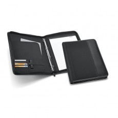 Pasta A4 em c. sintético e microfibra com 4 argolas e bloco de 40 páginas pautadas Personalizada