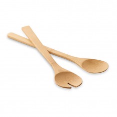 Conjunto de 2 talheres para salada em bambu Personalizado
