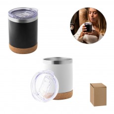 Copo de viagem em aço inox térmico, com parede dupla isolada a vácuo 400 mL Personalizado