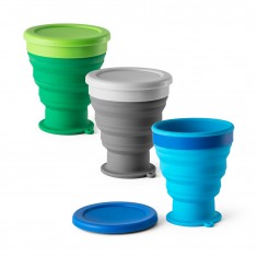 Copo de viagem em silicone e PP 400 mL Personalizado