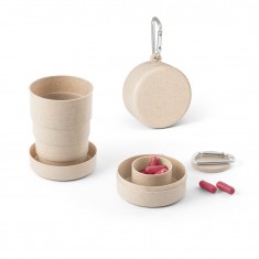 Copo de viagem retrátil em fibra de bambu (50%) e PP (50%) 210 mL Personalizado