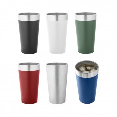Copo de viagem em aço inox térmico, com parede dupla isolada a vácuo 540 mL Personalizado